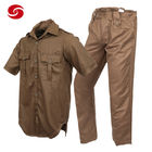Summer Brown Short Sleeve Military Police Uniform Police Officer Bush Shirt