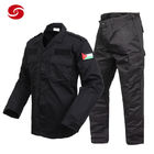 Long Sleeve Black Cotton Police Security Guard Uniform Shirt Suit