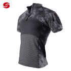 Stand Collar Breathable Mesh Short Sleeves Military Tactical Shirt With Zipper